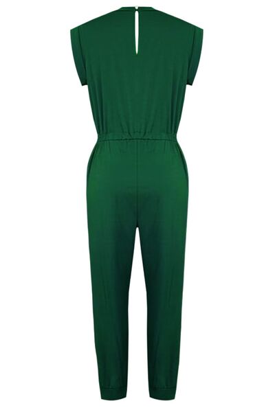 Drawstring Round Neck Sleeveless Jumpsuit Trendsi