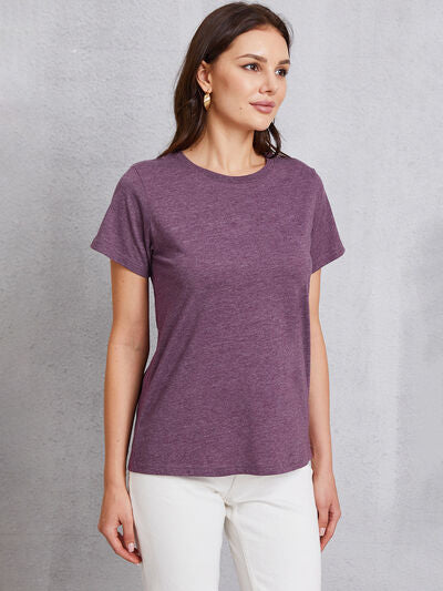 Round Neck Short Sleeve T-Shirt Trendsi