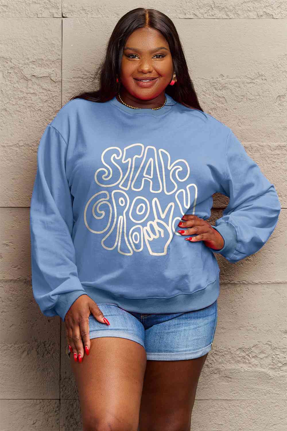 Simply Love Full Size Graphic Sweatshirt BLUE ZONE PLANET