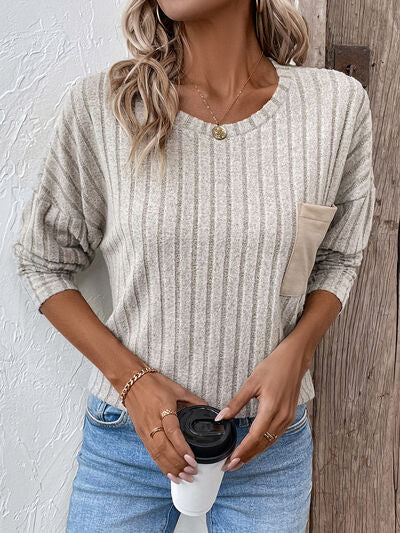 Round Neck Dropped Shoulder T-Shirt Trendsi