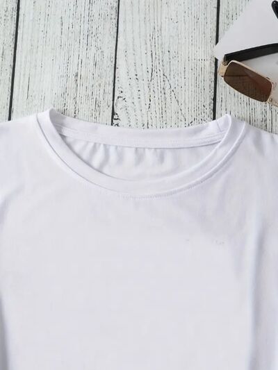 Graphic Round Neck Short Sleeve T-Shirt-TOPS / DRESSES-[Adult]-[Female]-2022 Online Blue Zone Planet