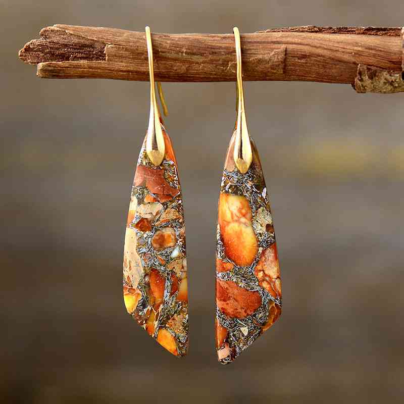 Gold-Plated Copper Dangle Earrings BLUE ZONE PLANET