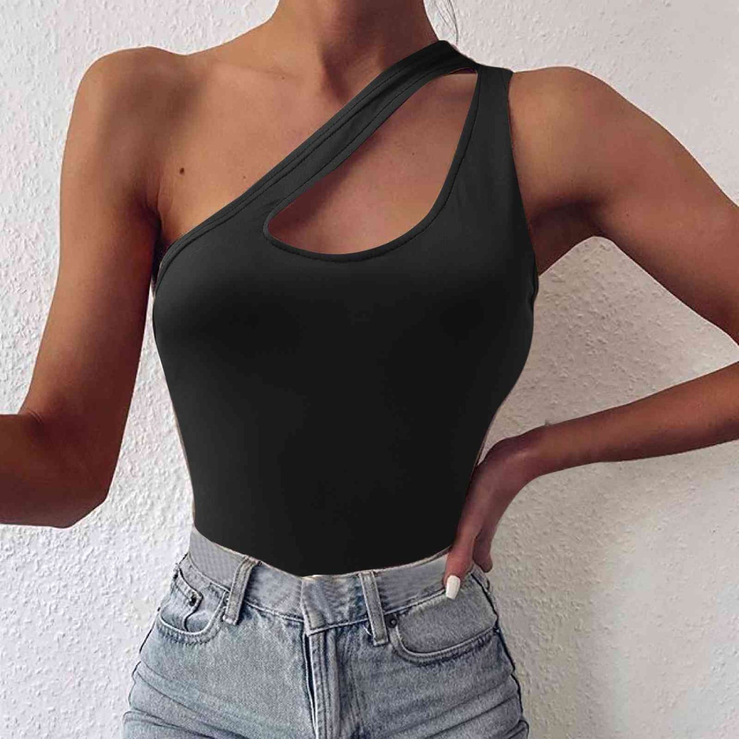 One Shoulder Cutout Cami BLUE ZONE PLANET