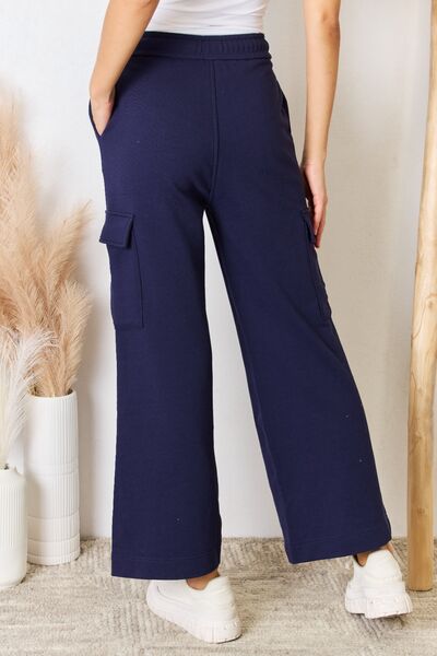 Blue Zone Planet |  RISEN Drawstring Relaxed Cargo Wide Leg Pants BLUE ZONE PLANET