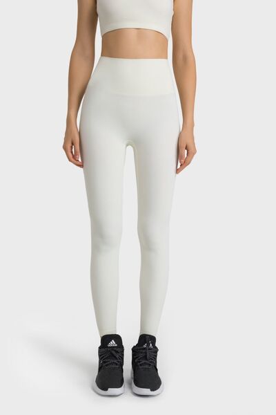 High Waist Active Pants-BOTTOM SIZES SMALL MEDIUM LARGE-[Adult]-[Female]-White-One Size-2022 Online Blue Zone Planet