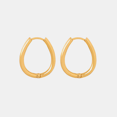 Titanium Steel Huggie Earrings-EARRINGS-[Adult]-[Female]-Gold-One Size-2022 Online Blue Zone Planet