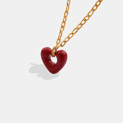 Titanium Steel Heart Pendant Necklace Trendsi