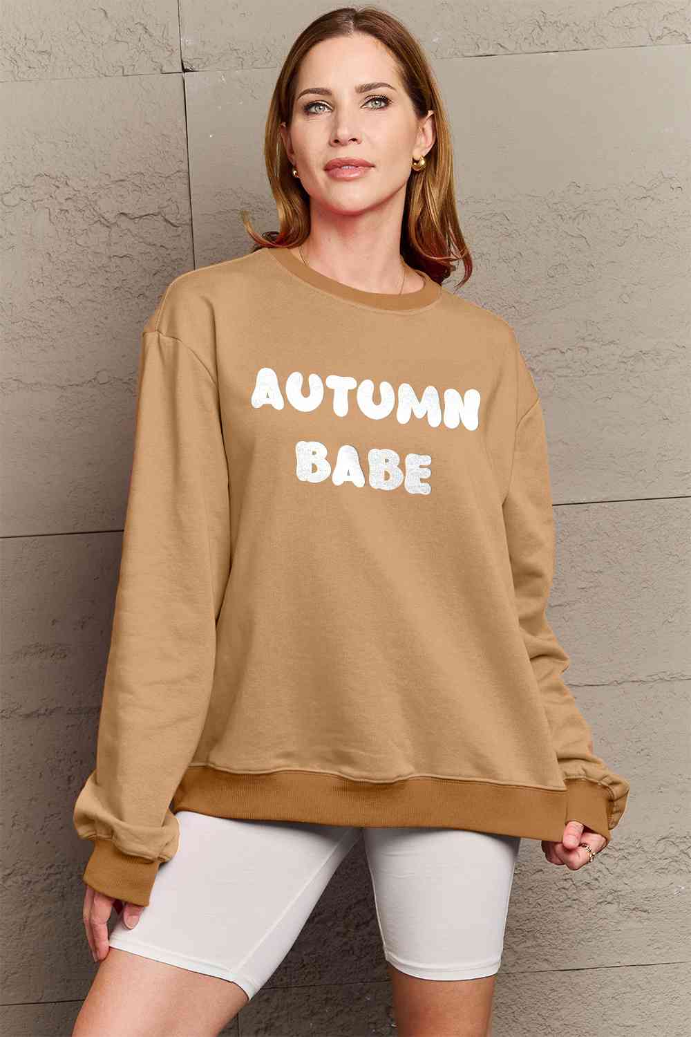 Simply Love Full Size AUTUMN BABE Graphic Sweatshirt BLUE ZONE PLANET