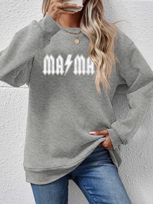 Letter Graphic Dropped Shoulder Sweatshirt BLUE ZONE PLANET