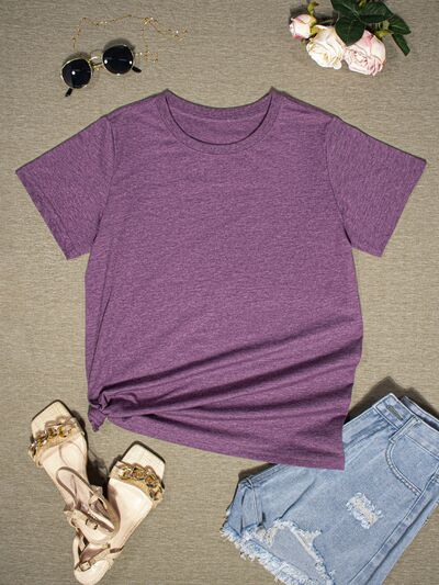 Round Neck Short Sleeve T-Shirt Trendsi