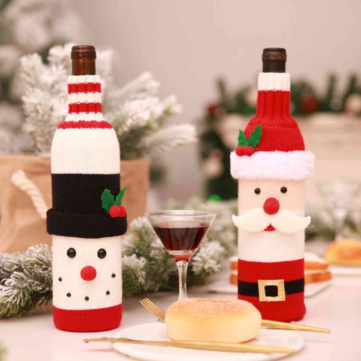 Christmas Knit Wine Bottle Cover BLUE ZONE PLANET