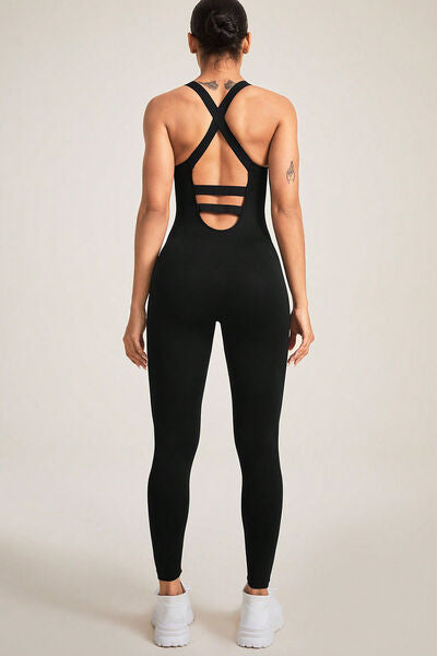 Crisscross Wide Strap Jumpsuit-TOPS / DRESSES-[Adult]-[Female]-2022 Online Blue Zone Planet