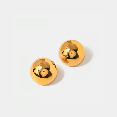 Hemispherical Stainless Steel Earrings-EARRINGS-[Adult]-[Female]-Gold-One Size-2022 Online Blue Zone Planet