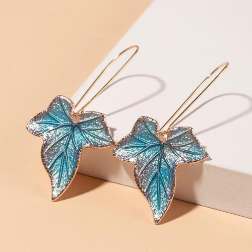 Alloy Leaf Drop Earrings BLUE ZONE PLANET