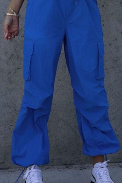 Drawstring Straight Pants with Pockets BLUE ZONE PLANET