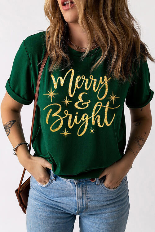 MERRY AND BRIGHT Short Sleeve T-Shirt BLUE ZONE PLANET