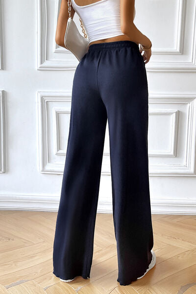 Drawstring Wide Leg Pants with Pocketed BLUE ZONE PLANET