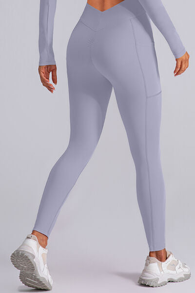 Blue Zone Planet |  High Waist Active Leggings with Pockets BLUE ZONE PLANET