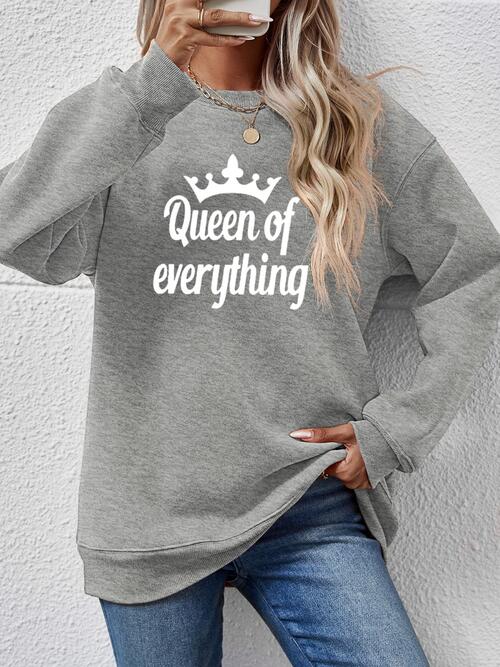 QUEEN OF EVERYTHING Round Neck Sweatshirt BLUE ZONE PLANET