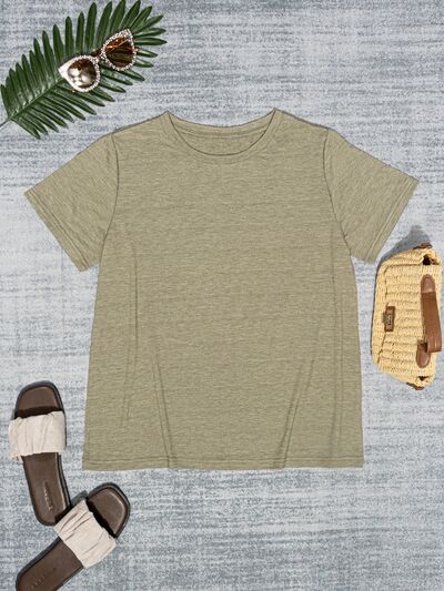 Round Neck Short Sleeve T-Shirt Trendsi