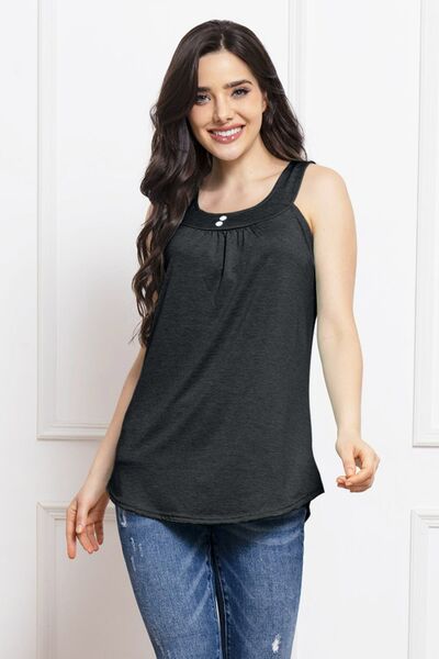 Round Neck Sleeveless Top BLUE ZONE PLANET