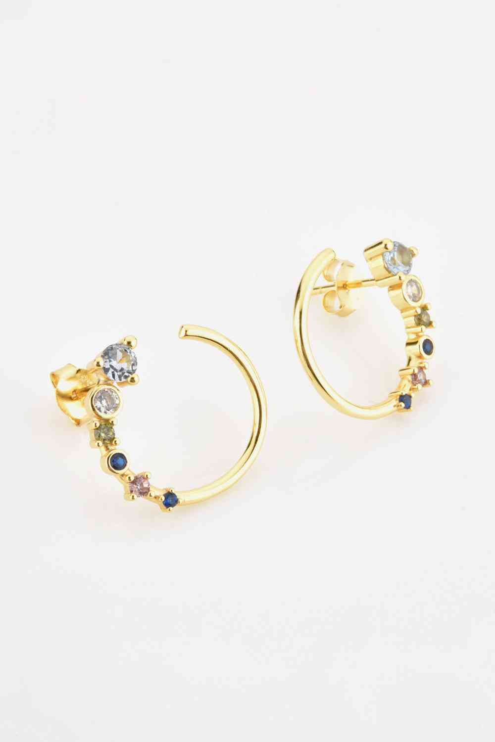 18K Gold-Plated 925 Sterling Silver C-Hoop Earrings BLUE ZONE PLANET