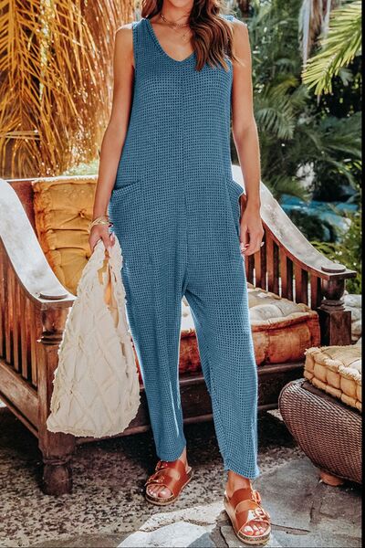 Double Take Full Size Sleeveless Straight Jumpsuit Trendsi