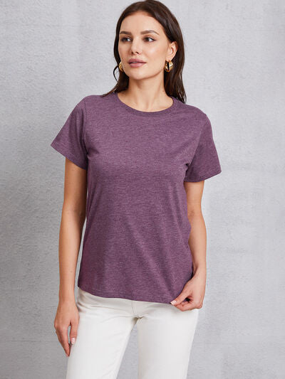 Round Neck Short Sleeve T-Shirt Trendsi