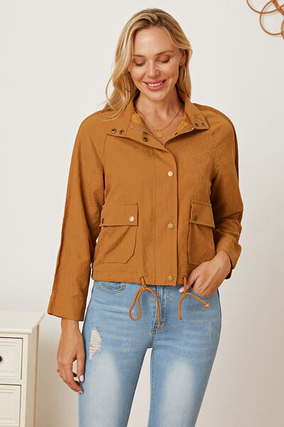 Zip Up Snap Pocketed Jacket-TOPS / DRESSES-[Adult]-[Female]-Terracotta-S-2022 Online Blue Zone Planet