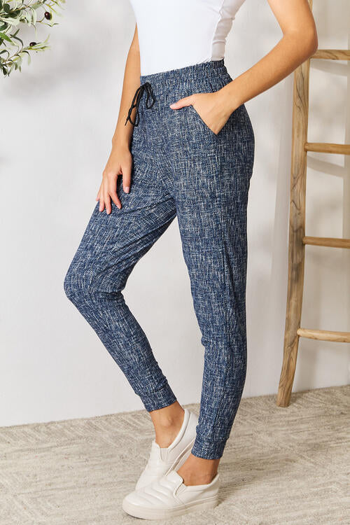 LOVEIT Heathered Drawstring Leggings with Pockets BLUE ZONE PLANET