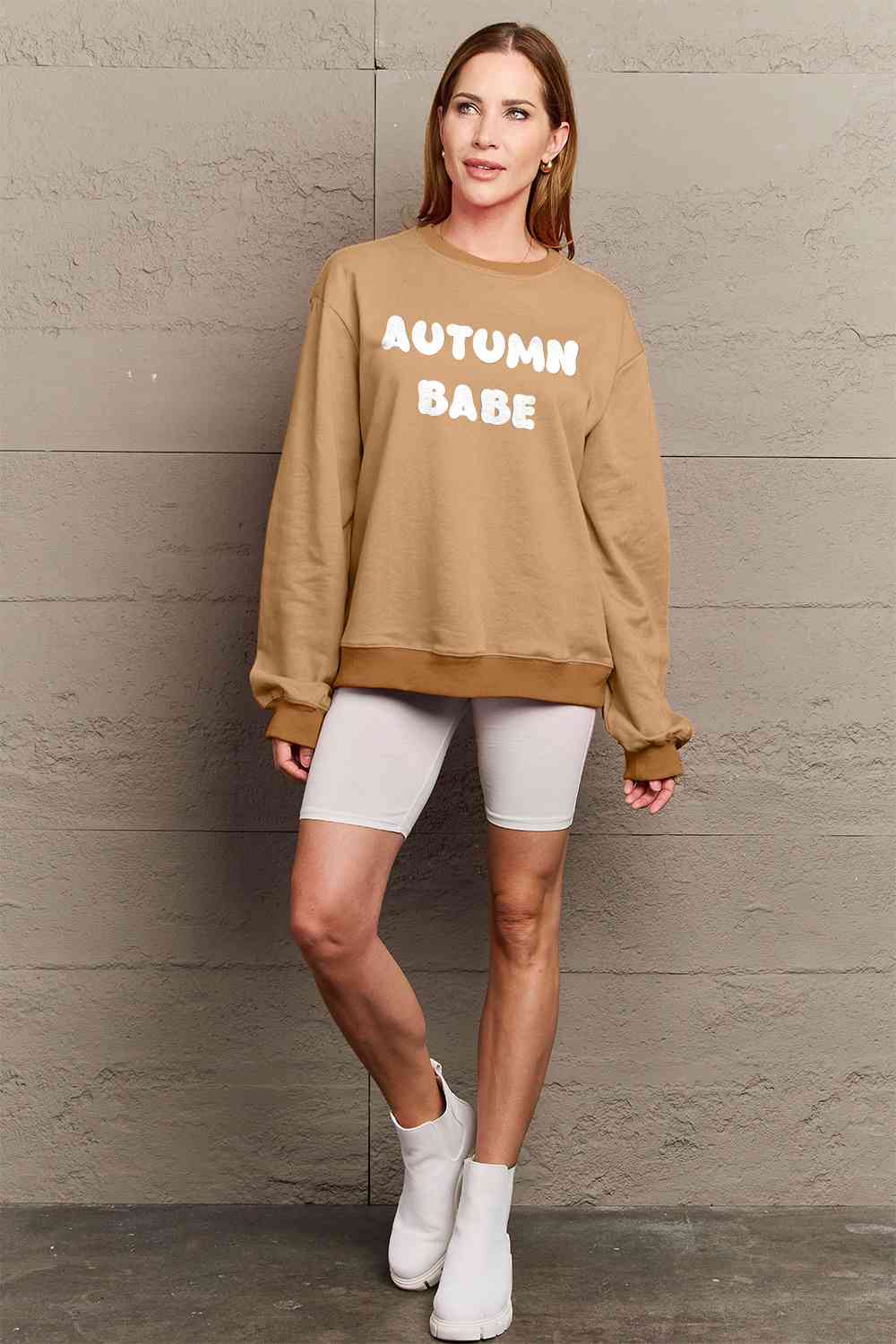 Simply Love Full Size AUTUMN BABE Graphic Sweatshirt BLUE ZONE PLANET