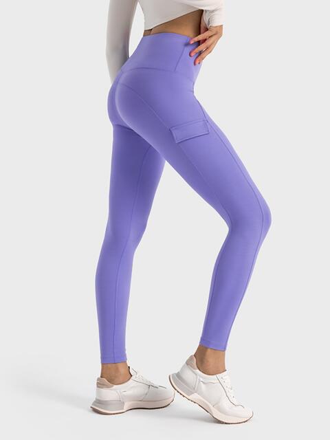 Wide Waistband Sports Leggings BLUE ZONE PLANET