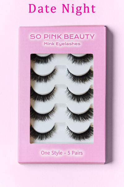 SO PINK BEAUTY Mink Eyelashes 5 Pairs Trendsi