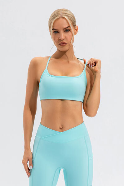 Crisscross Spaghetti Strap Active Cami BLUE ZONE PLANET