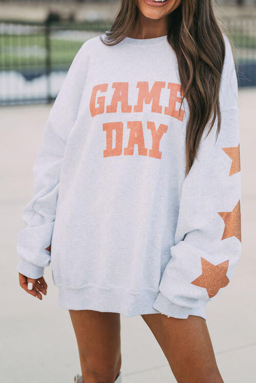 GAME DAY Long Sleeve Round Neck Sweatshirt BLUE ZONE PLANET