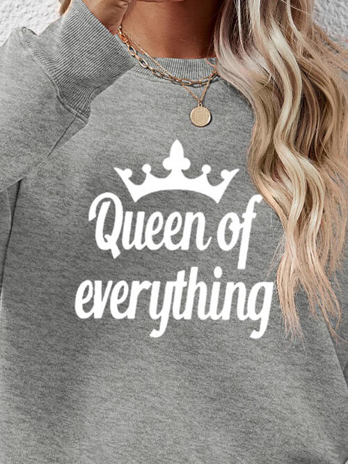 QUEEN OF EVERYTHING Round Neck Sweatshirt BLUE ZONE PLANET