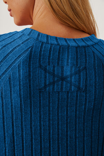 Basic Bae Full Size Ribbed Thumbhole Sleeve T-Shirt-TOPS / DRESSES-[Adult]-[Female]-2022 Online Blue Zone Planet