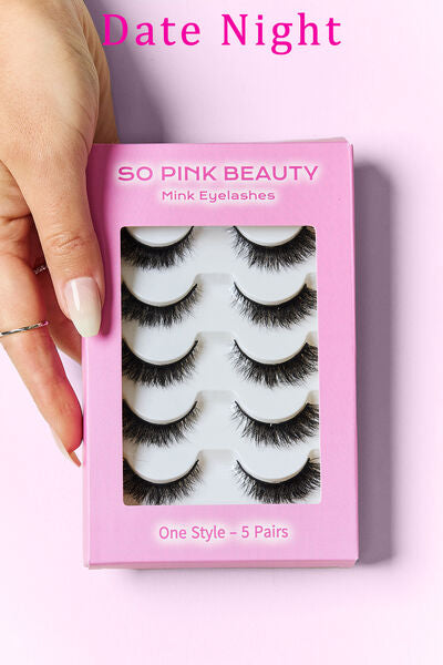 SO PINK BEAUTY Mink Eyelashes 5 Pairs Trendsi