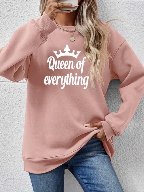 QUEEN OF EVERYTHING Round Neck Sweatshirt BLUE ZONE PLANET