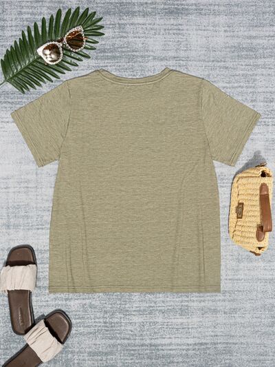 Round Neck Short Sleeve T-Shirt Trendsi