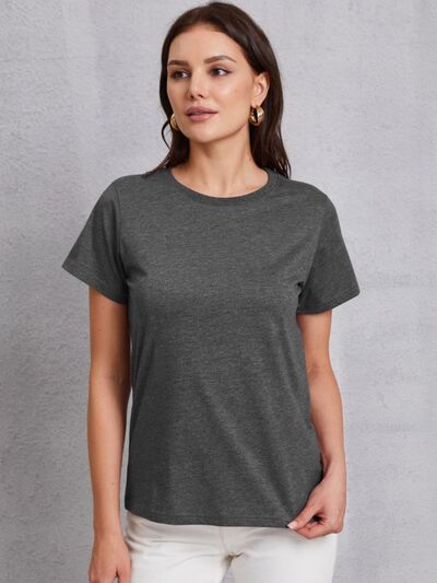 Round Neck Short Sleeve T-Shirt Trendsi