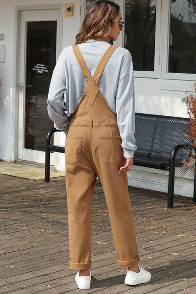 Wide Strap Buttoned Straight Overalls Trendsi