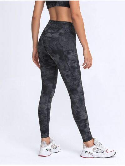 Double Take Wide Waistband Leggings with Pockets BLUE ZONE PLANET