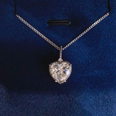 2 Carat Moissanite 925 Sterling Silver Necklace-Charms & Pendants-[Adult]-[Female]-Silver-One Size-2022 Online Blue Zone Planet
