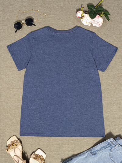 Round Neck Short Sleeve T-Shirt Trendsi