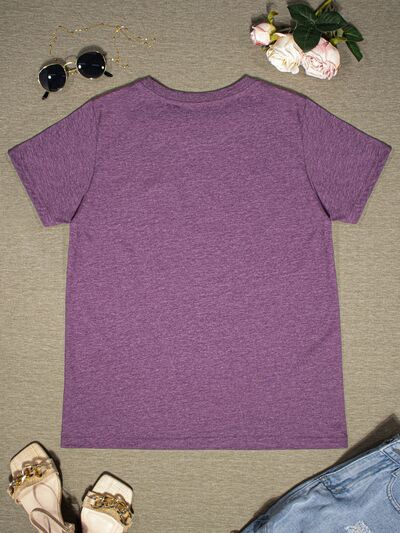 Round Neck Short Sleeve T-Shirt Trendsi