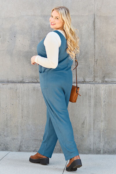 Double Take Full Size Sleeveless Straight Jumpsuit Trendsi