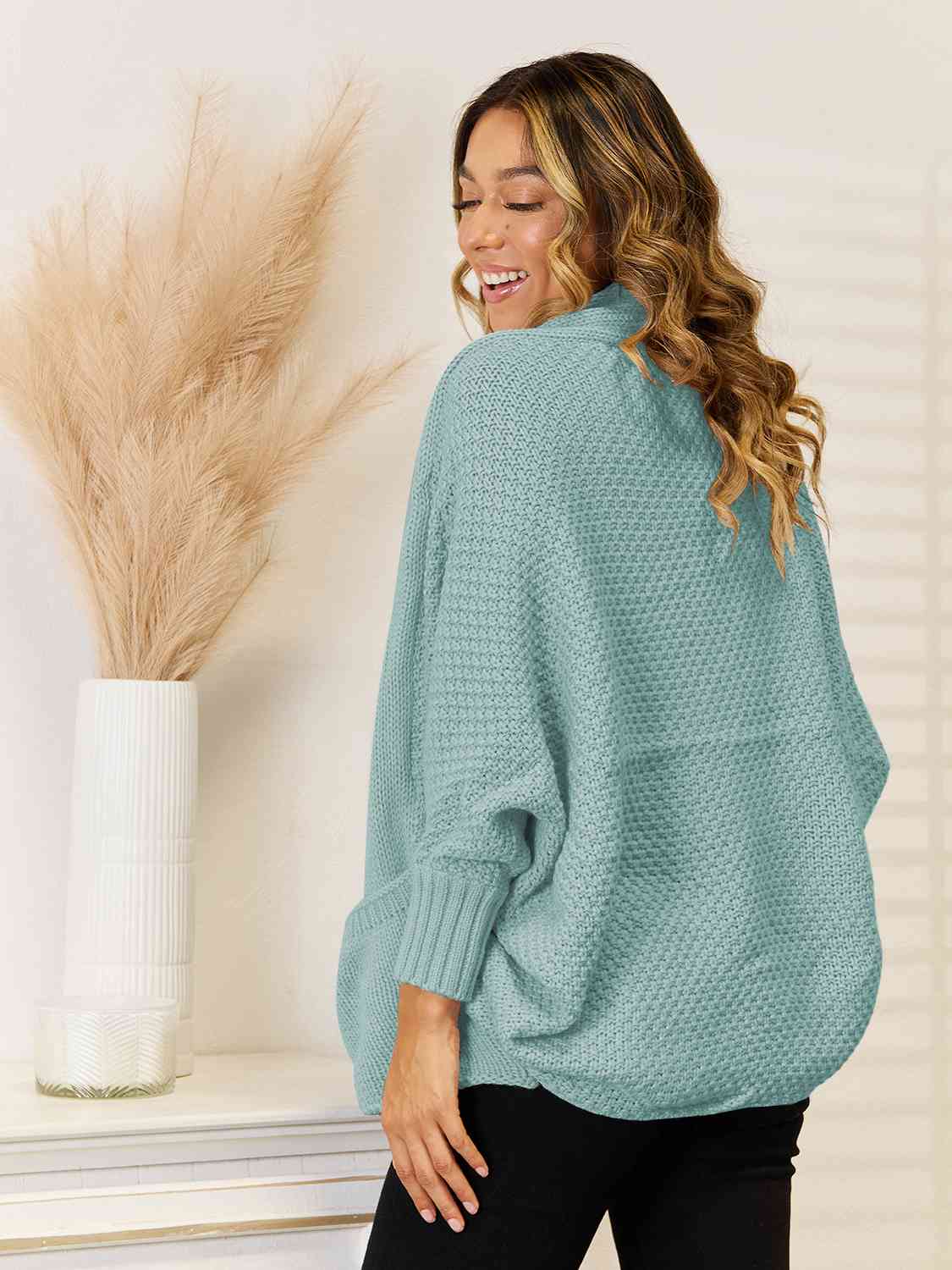 Open Front  Cardigan with Pockets BLUE ZONE PLANET