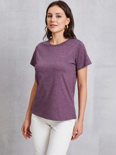 Round Neck Short Sleeve T-Shirt Trendsi