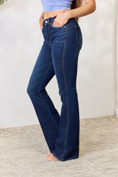 Kancan Full Size Slim Bootcut Jeans BLUE ZONE PLANET